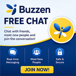 Buzzen Chat banner, 250 by 250 pixels